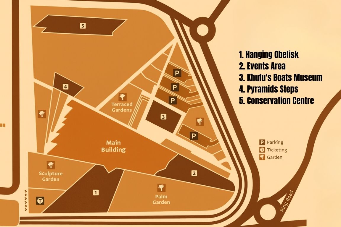 A map of the Grand Egyptian Museum's galleries