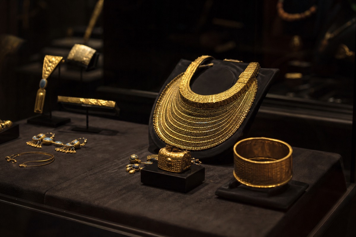Ancient Egyptian gold on display in the galleries